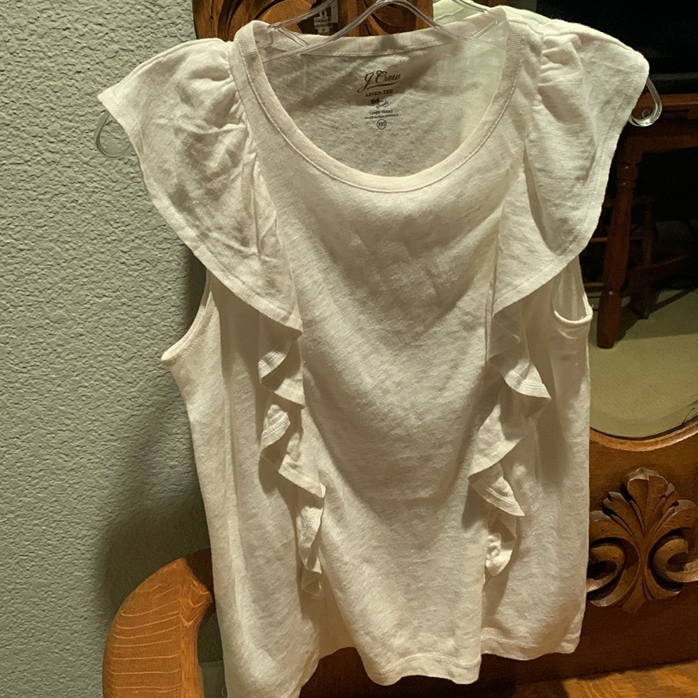 Like new size XXS white J Crew linen knit top